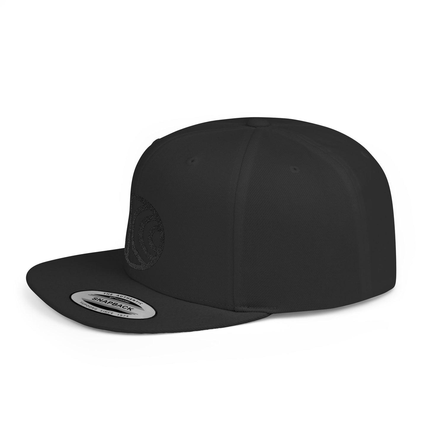 Flat Bill Snapback black logo, 8 Colors
