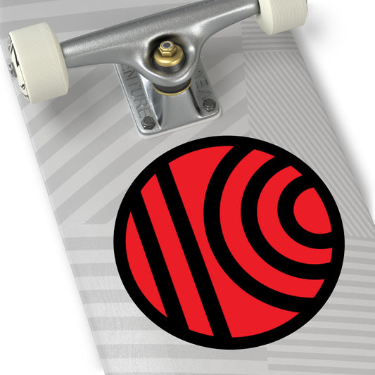 Bold Red and Black Round Vinyl Stickers - Perfect for Decorating Laptops, Water Bottles, and More!