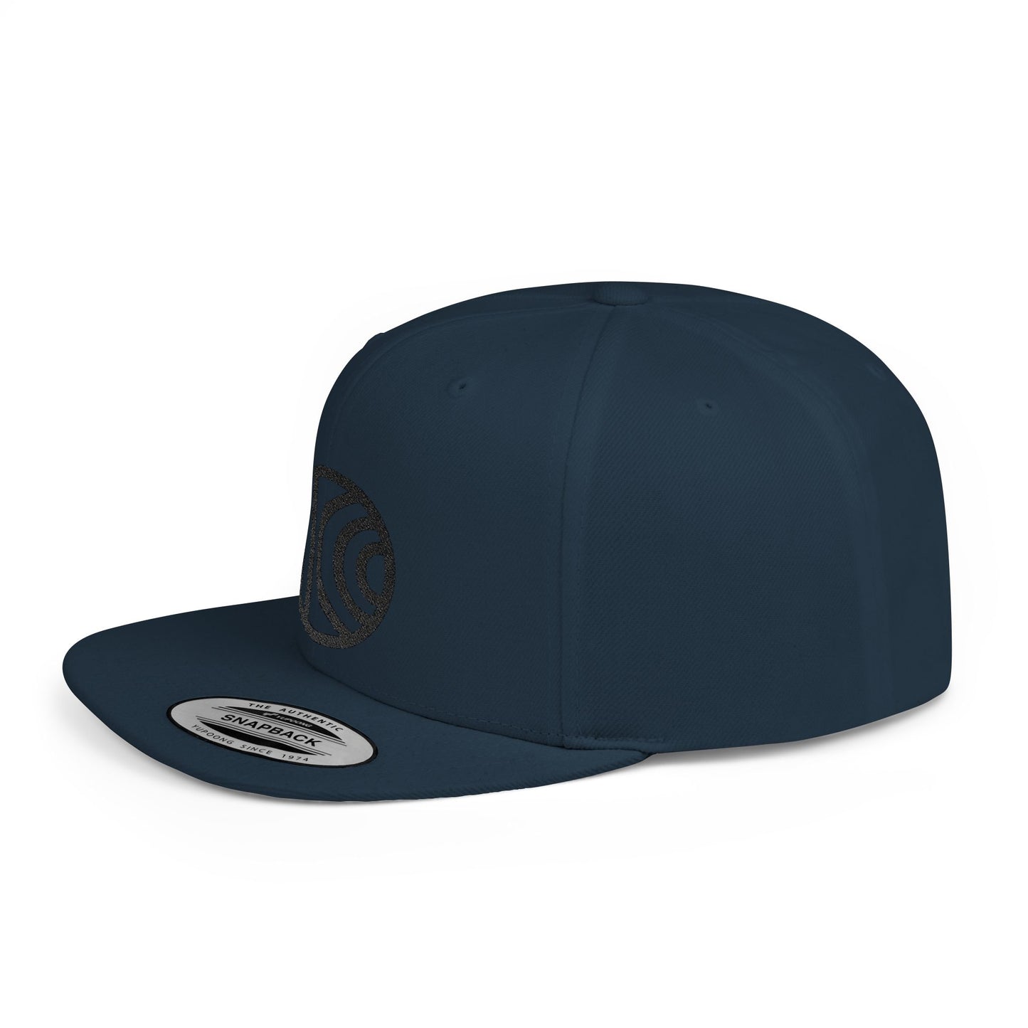 Flat Bill Snapback black logo, 8 Colors