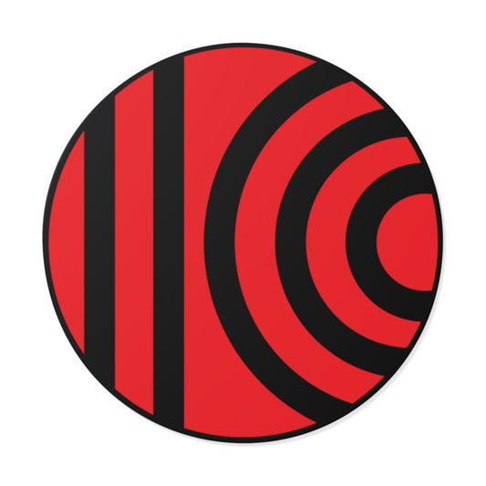 Bold Red and Black Round Vinyl Stickers - Perfect for Decorating Laptops, Water Bottles, and More!